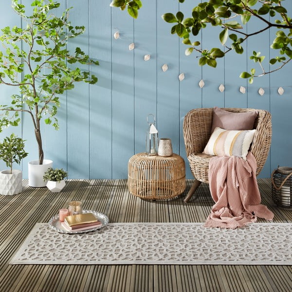 Grauer Outdoor-Läufer, 66 x 230 cm Argento - Flair Rugs-image-1