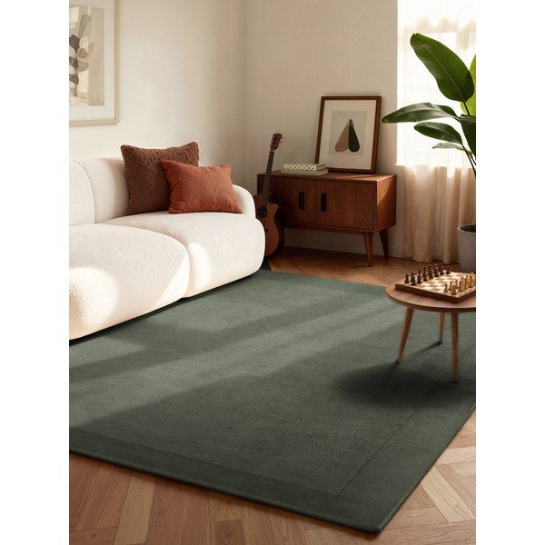 Dunkelgrüner, handgewebter Teppich mit Wollanteil, 200 × 300 cm Kivi Green - Villeroy&Boch-image-1