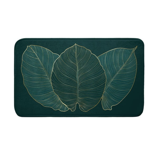 Dunkelgrüner Badezimmerteppich, 45 x 75 cm Jade - douceur d'intérieur