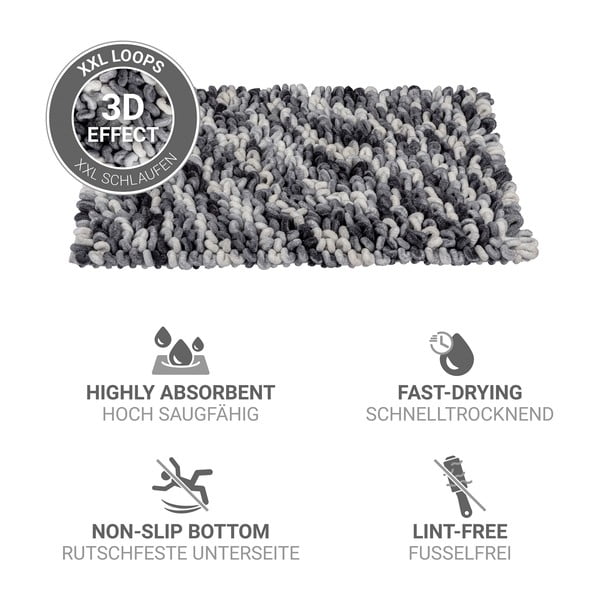 Grau-blaue Textil-Badezimmermatte, 60 x 90 cm Lerici - Wenko-image-4