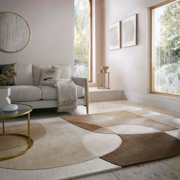 Brauner/beiger Wollteppich, 160 x 230 cm Glow - Flair Rugs-image-1