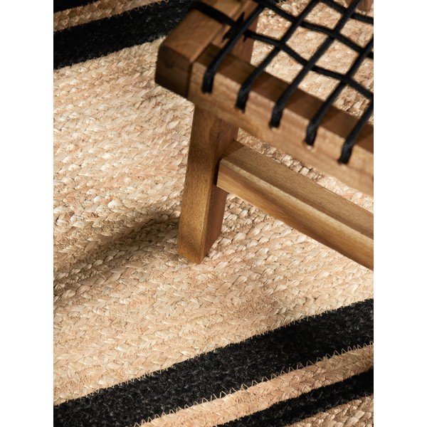 Schwarz/naturfarben, beidseitig verwendbar, handgewebter Jute-Läufer, 80 × 250 cm Looma - Hanse Home-image-4