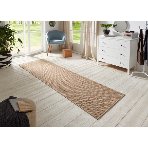 Hellbraune Lauffläche für den Innen- und Außenbereich, 80 × 250 cm Nature - Hanse Home-image-1