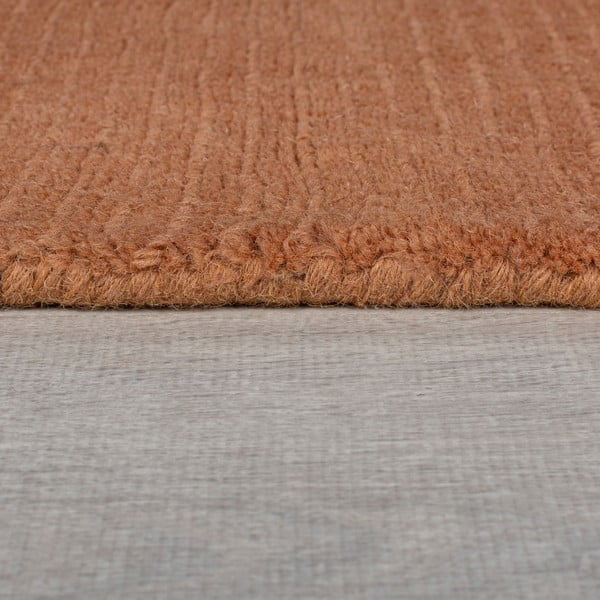 Wollteppich in Ziegelrot, 200 × 290 cm Textured Wool Border - Flair Rugs-image-3