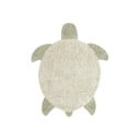 Beiger, waschbarer, handgewebter Baumwoll-Kinderteppich, 110 x 130 cm Sea Turtle - Lorena Canals