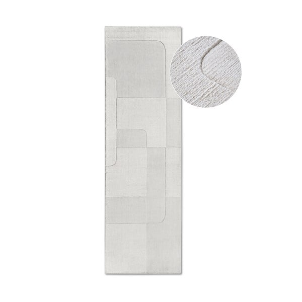Cremefarbener, handgewebter Läufer aus Wolle, 80 x 250 cm Charlotte - Villeroy&Boch