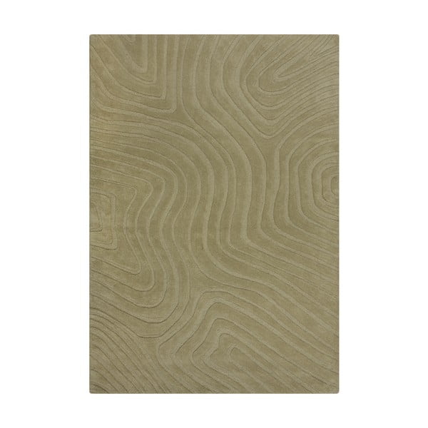 Khaki-farbiger, handgewebter Wollteppich, 160 × 230 cm Mesmerise Sage - Flair Rugs