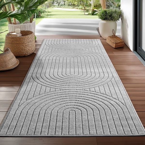 Grauer Läufer für den Innen- und Außenbereich, 80 × 250 cm Nova 1201 - Ayyildiz Carpets-image-1