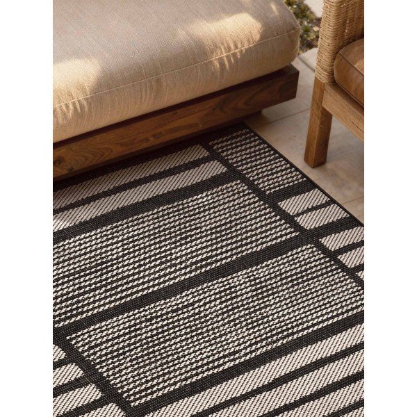 Schwarz/cremefarbener Teppich für drinnen und draußen, 120 × 170 cm Haringey Allington - Ted Baker-image-3