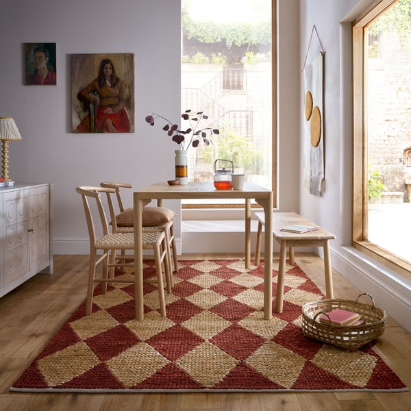 Handgewebter Teppich mit Juteanteil in Terrakotta-Farbe, 120 x 170 cm Effie Diamond - Flair Rugs-image-1