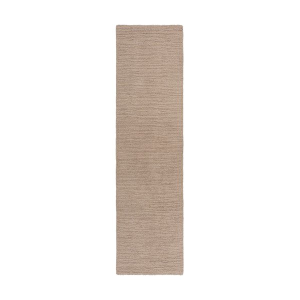 Beiger, handgewebter Läufer aus Wolle, 80 x 230 cm Harris Boucle - Flair Rugs