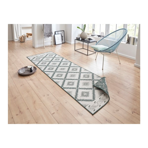 Grüner/beige Teppich für Innen- und Außenbereiche 80x250 cm Malibu – Hanse Home-image-2
