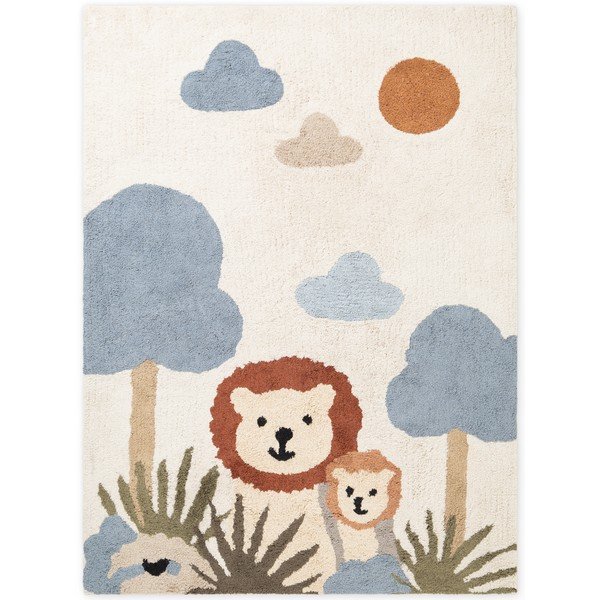 Cremefarbener, waschbarer/handgewebter Baumwollteppich für Kinder, 140 x 200 cm Snuggle Lionel - Hanse Home