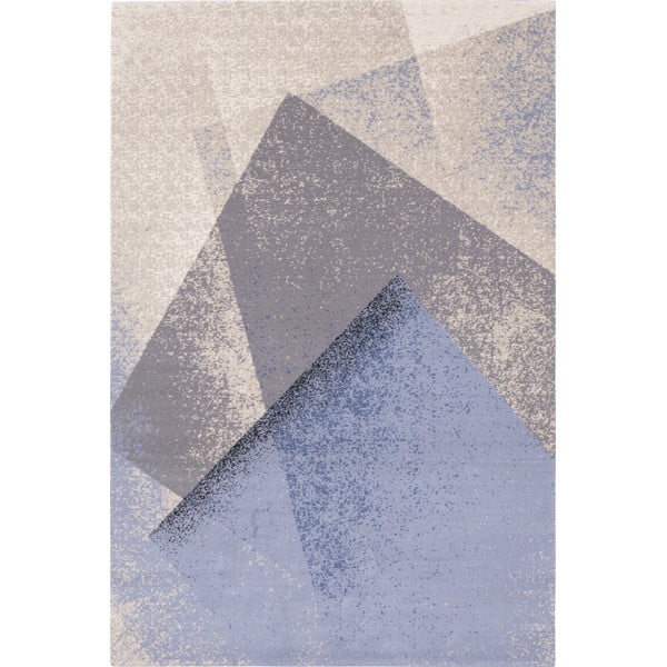 Hellblauer Wollteppich, 133 × 180 cm Folds - Agnella