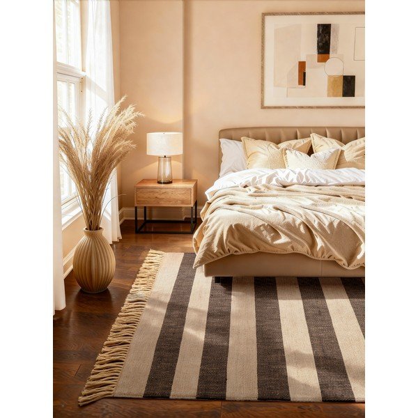 Schwarz/Creme, beidseitig nutzbar, handgewebter Jute-Teppich, 120 × 170 cm Playa - Hanse Home-image-1