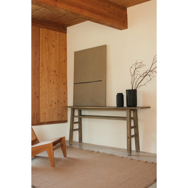 Ockergelber, handgewebter Baumwollteppich, 140 × 200 cm Handloom - Lorena Canals-image-1