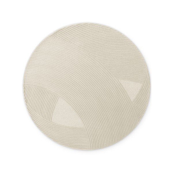 Cremefarbener runder Wollteppich, Durchmesser 200 cm Kensington Victoria - Ted Baker