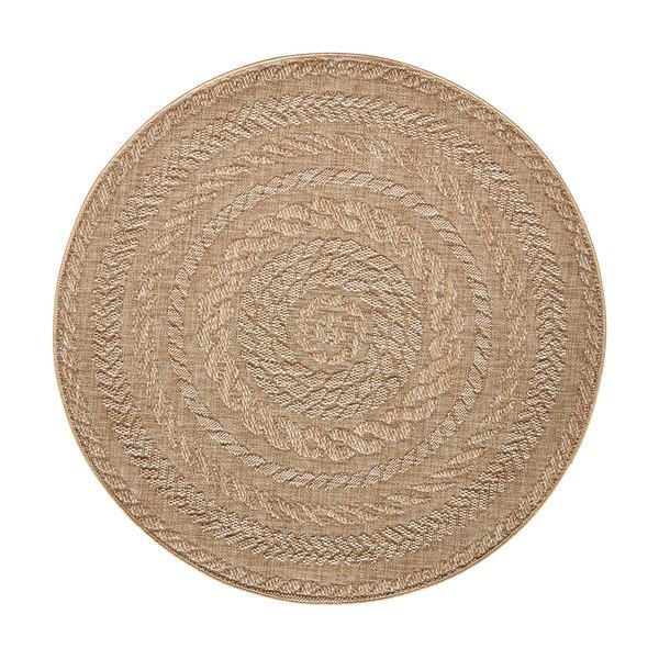 Beiger runder Teppich für den Innen- und Außenbereich, Durchmesser 200 cm Almendro - Hanse Home-image-4