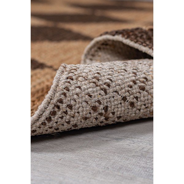 Braun/naturfarben, handgewebter Läufer mit Juteanteil, 80 x 230 cm Effie Diamond - Flair Rugs-image-4