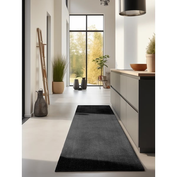Schwarzer Jute-Läufer, 80 × 200 cm Bouclé - Hanse Home-image-1