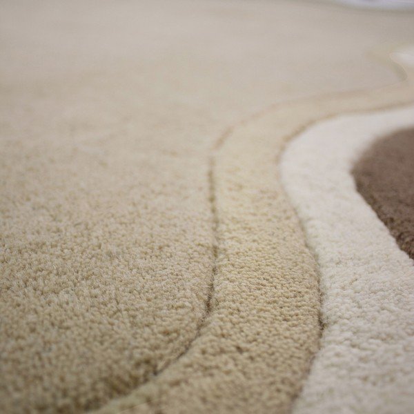 Handgewebter runder Wollteppich in Naturfarbe, Ø 180 cm Leo Scallop - Flair Rugs-image-2