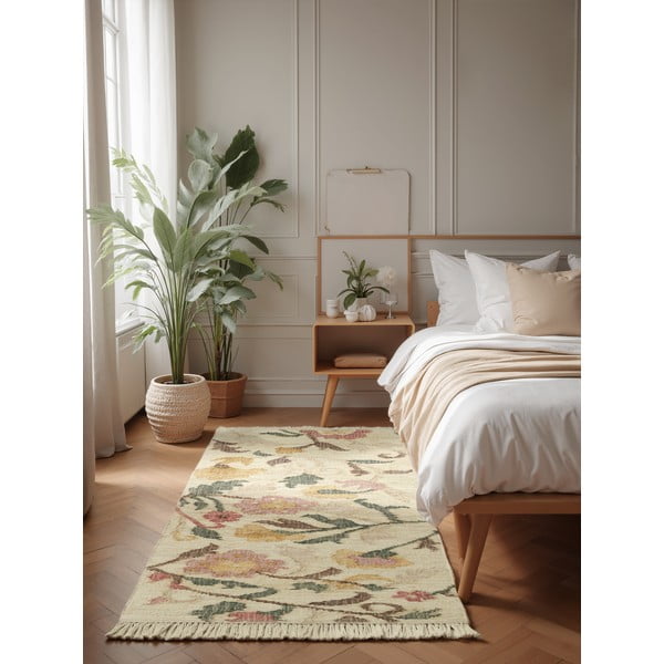 Cremefarbener, handgewebter Jute-Läufer, 80 x 200 cm Roya Violette - Elle Decoration-image-1