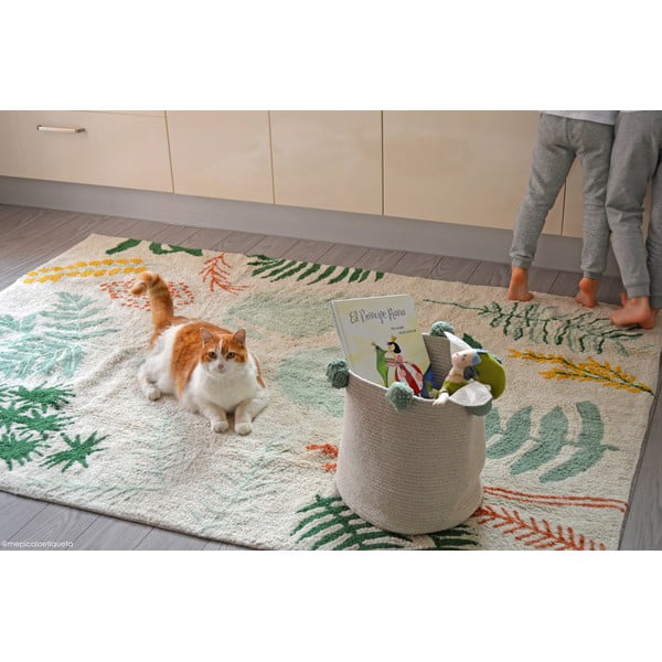 Waschbarer, handgewebter Baumwollteppich für Kinder, 140 × 200 cm Botanic Plants - Lorena Canals-image-4