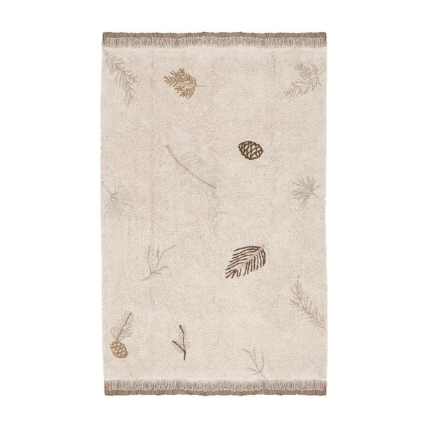 Cremefarbener, waschbarer, handgewebter Baumwoll-Kindenteppich, 170 x 240 cm Pine Forest - Lorena Canals