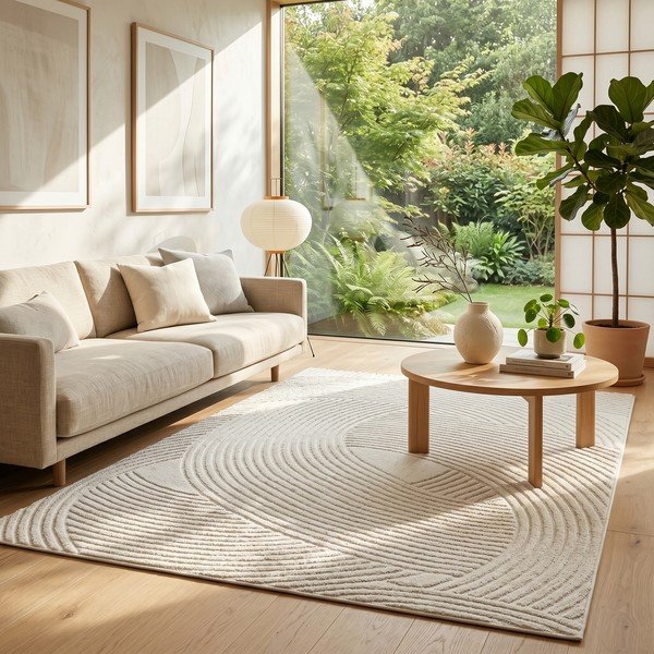 Cremefarbener Teppich 120 × 170 cm Zephyr - ESTE-image-1