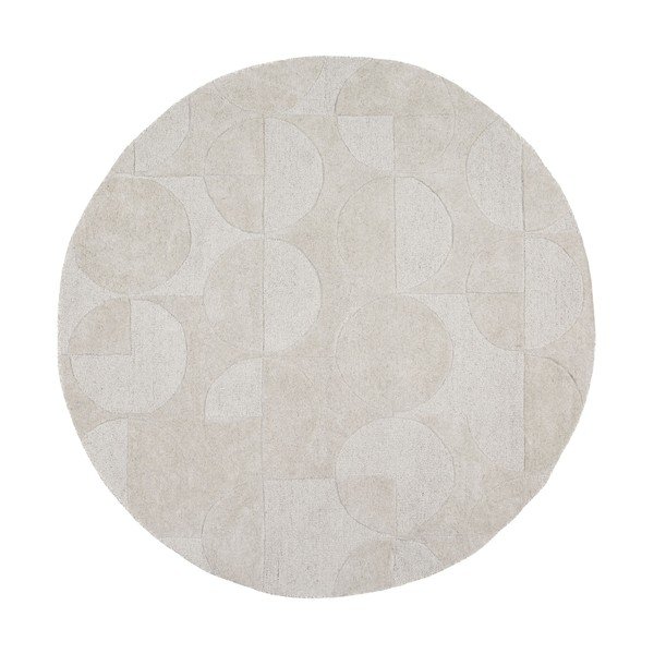 Handgewebter runder Wollteppich in Elfenbeinfarbe, Durchmesser 160 cm Gigi - Flair Rugs
