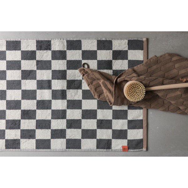 Anthrazit/beige Duschvorleger aus Bio-Baumwolle, 50 x 80 cm Retro - Mette Ditmer Denmark-image-2