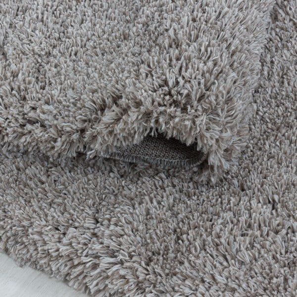 Hellbrauner runder Teppich, Durchmesser 120 cm Fluffy - Ayyildiz Carpets-image-2