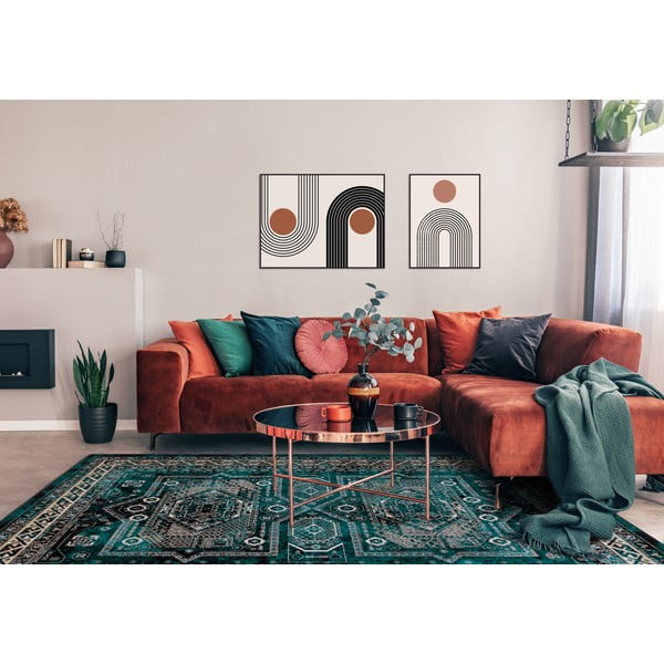 Wollteppich in Petroleumfarbe, 133 x 180 cm Mia - Agnella-image-1