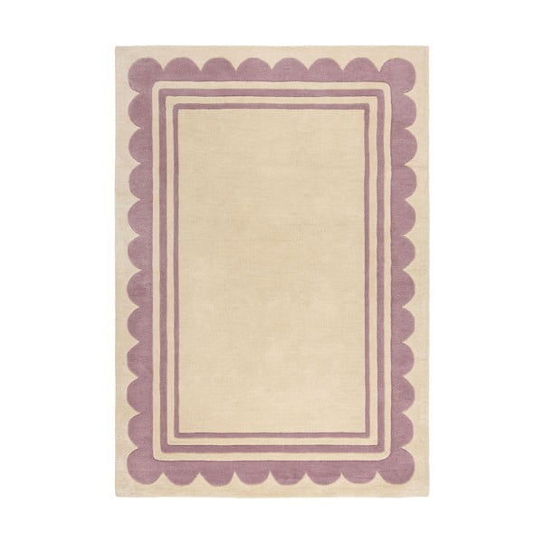 Handgewebter Wollteppich in den Farben Violett und Natur, 160 x 230 cm Lois Scallop - Flair Rugs