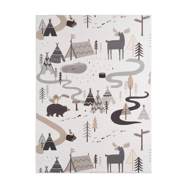 Cremefarbener, waschbarer Kinderteppich, 140 x 200 cm Coco 1135 - Ayyildiz Carpets