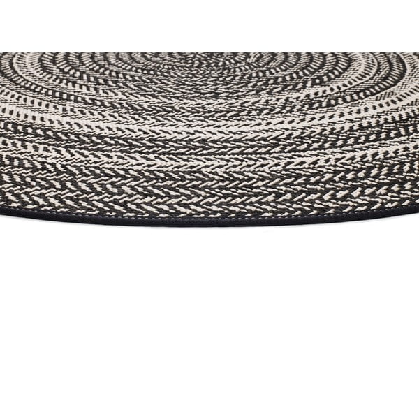 Schwarzer Teppich für Innen- und Außenbereiche ø 120 cm Silvana Rutto – Universal-image-2