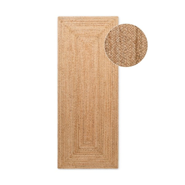 Doppelseitiger, handgewebter Jute-Läufer in Naturfarbe, 80 × 200 cm Juno - Hanse Home