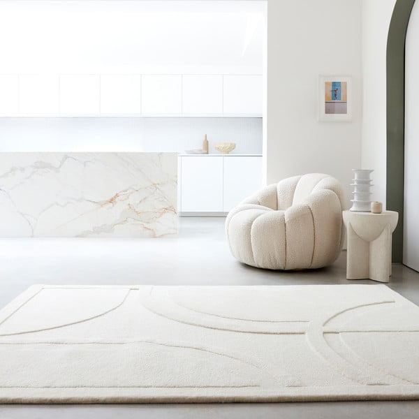 Weißer Wollteppich, 160 × 230 cm Olsen - Asiatic Carpets-image-1