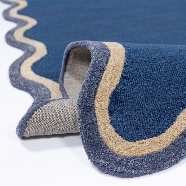 Dunkelblauer, handgewebter Teppich mit Wollanteil, 120 × 170 cm Rivo Wool - Flair Rugs-image-3