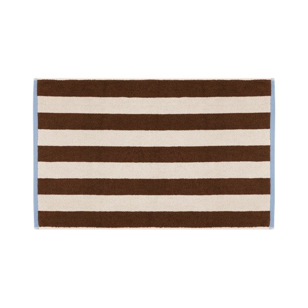 Braun/cremefarbene Badvorlage aus Stoff, 50 x 80 cm Gobo - noo.ma