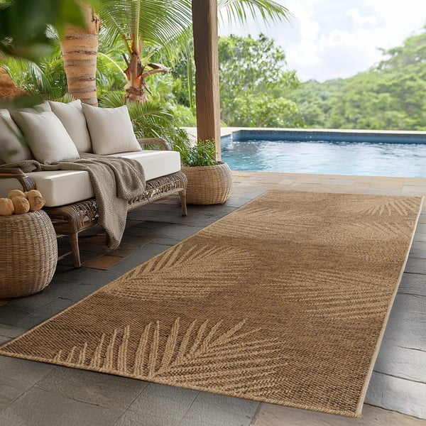 Braune Lauffläche für den Innen- und Außenbereich, 80 × 250 cm Timber 1403 - Ayyildiz Carpets-image-1
