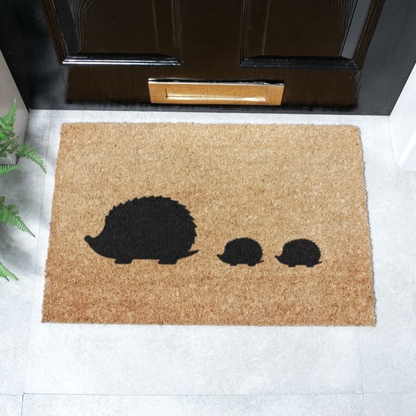 Fußmatte aus Kokosfasern, 40 × 60 cm Hedgehog Family - Artsy Doormats-image-2
