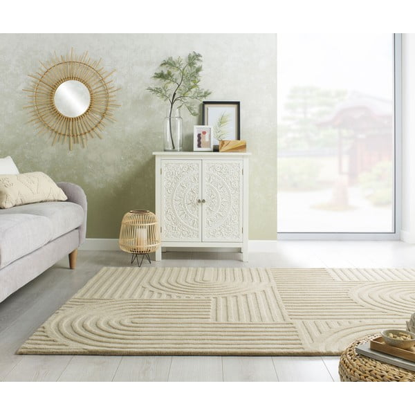 Beiger Wollteppich 160 × 230 cm Zen Garden - Flair Rugs-image-1
