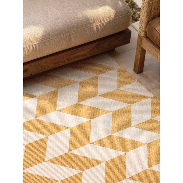 Ockergelber/cremefarbener Teppich für den Innen- und Außenbereich, 160 × 230 cm Haringey Terrick - Ted Baker-image-2