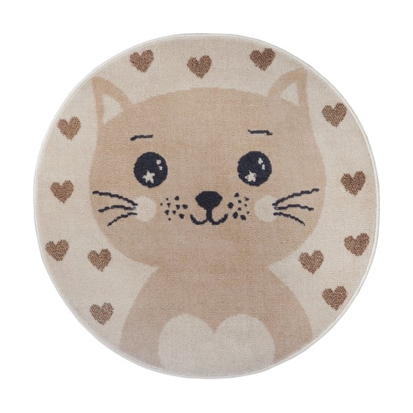 Beiger Kinderteppich, Durchmesser 140 cm Cat - Hanse Home