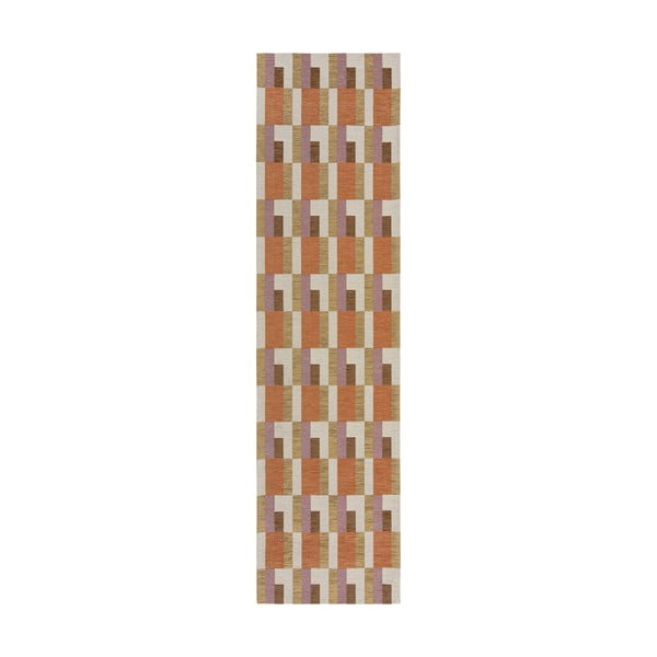 Läufer in den Farben Orange und Natur, 60 x 230 cm Riley Block Geo - Flair Rugs