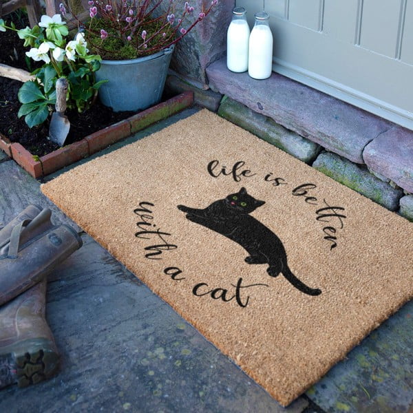 Fußmatte aus Kokosfasern, 40 × 60 cm Life Is Better With a Cat - Artsy Doormats-image-2