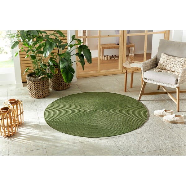 Grüner, runder Outdoor-Teppich, Ø 150 cm - Hanse Home-image-1