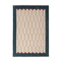 Handgewebter Wollteppich in Naturfarbe/Grünblau, 200 × 290 cm Apex Border Wool - Flair Rugs
