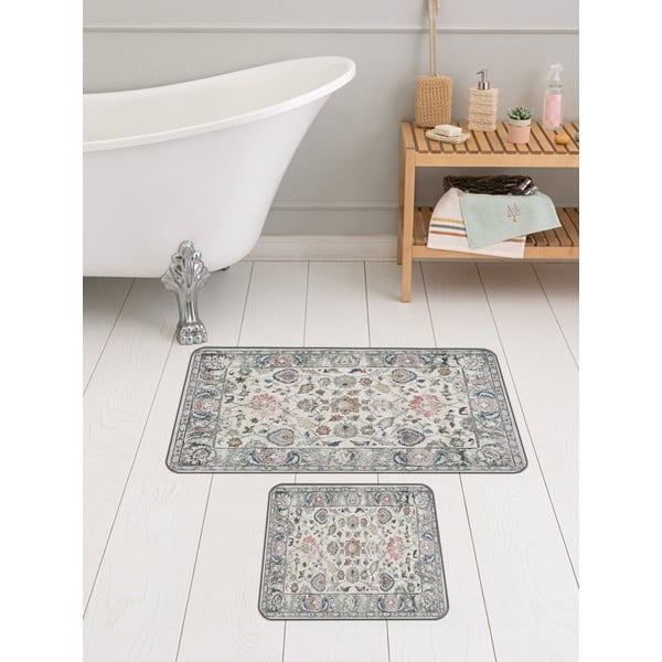 Graue Badezimmerteppiche im 2er-Set, 60 x 100 cm - Mila Home-image-4